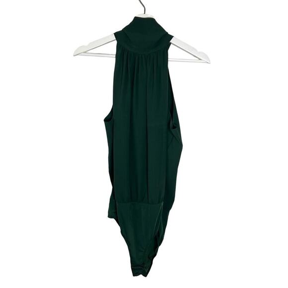 Belle Badgley Mischka Halter One Piece Bodysuit Dark Green Women's Size US 10 - Picture 1 of 8